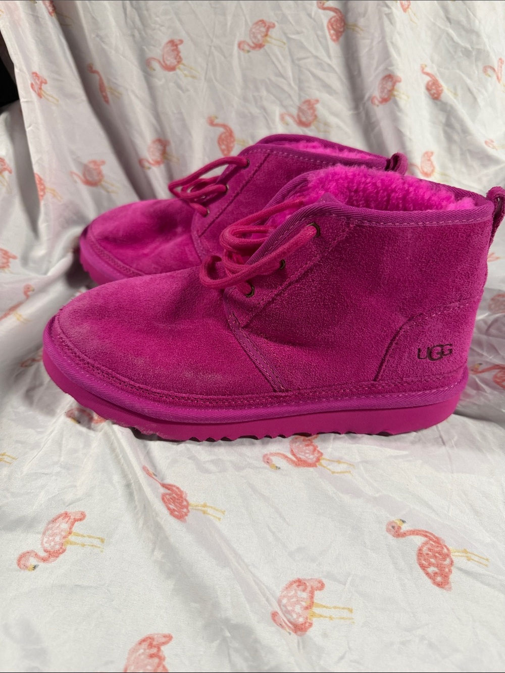 UGG Kids Suede Ankle Boot in Fuchsia Pink